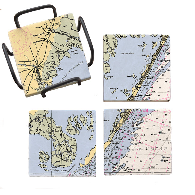Beach Haven, NJ- Marble Coaster Set