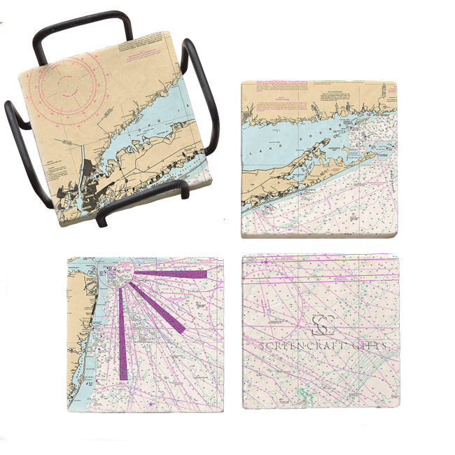 Long Island, NY  - Marble Coaster Set