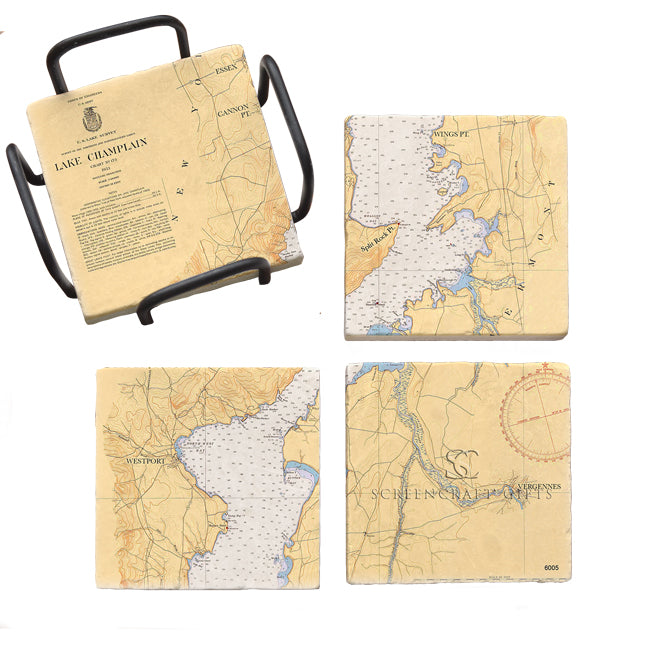 Westport, NY-  Marble Coaster Set