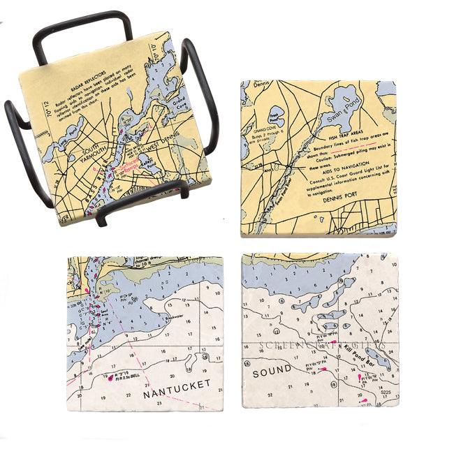 West Dennis, MA  - Marble Coaster Set