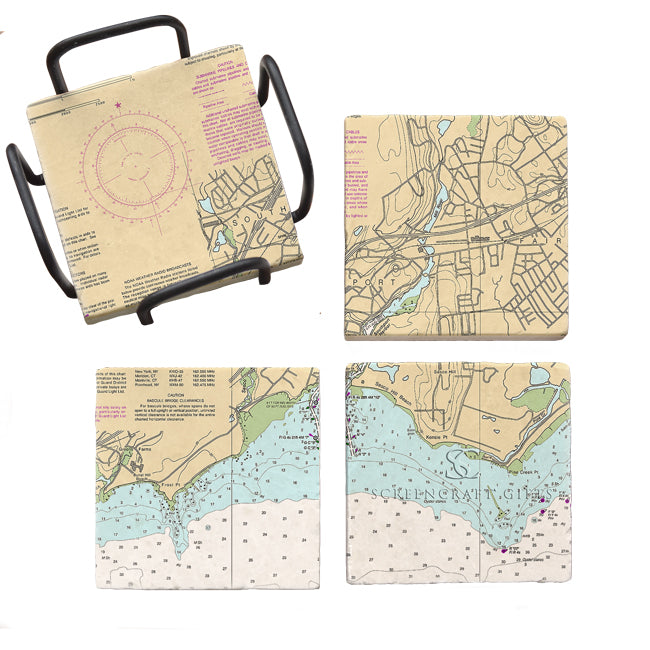 Southport, CT  - Marble Coaster Set
