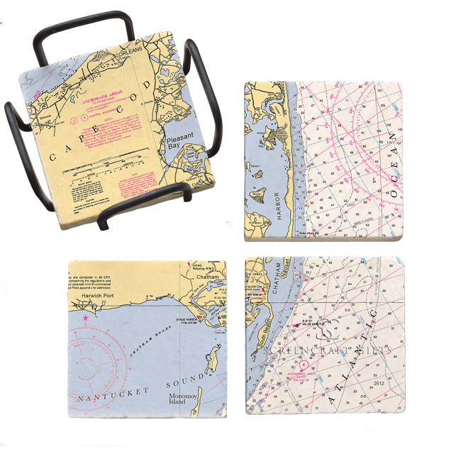 Chatham, MA- Marble Coaster Set