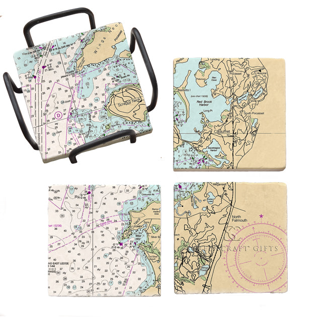 North Falmouth, MA  - Marble Coaster Set