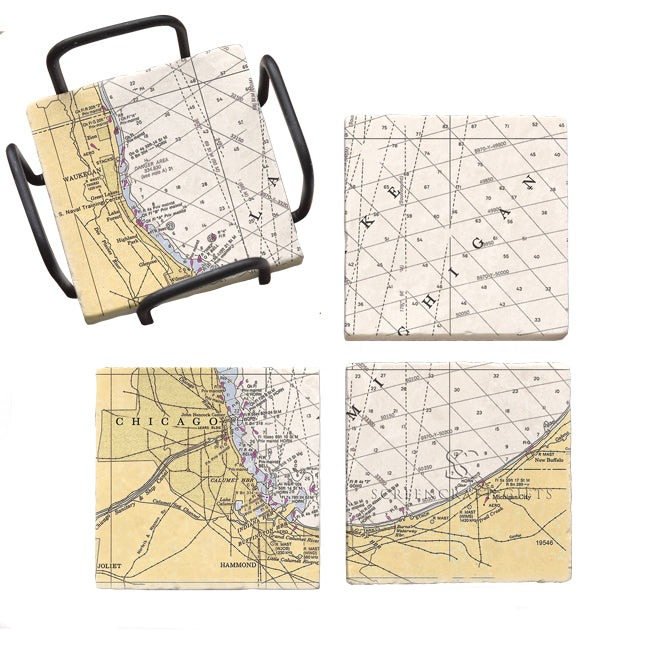 Chicago, IL -  Marble Coaster Set