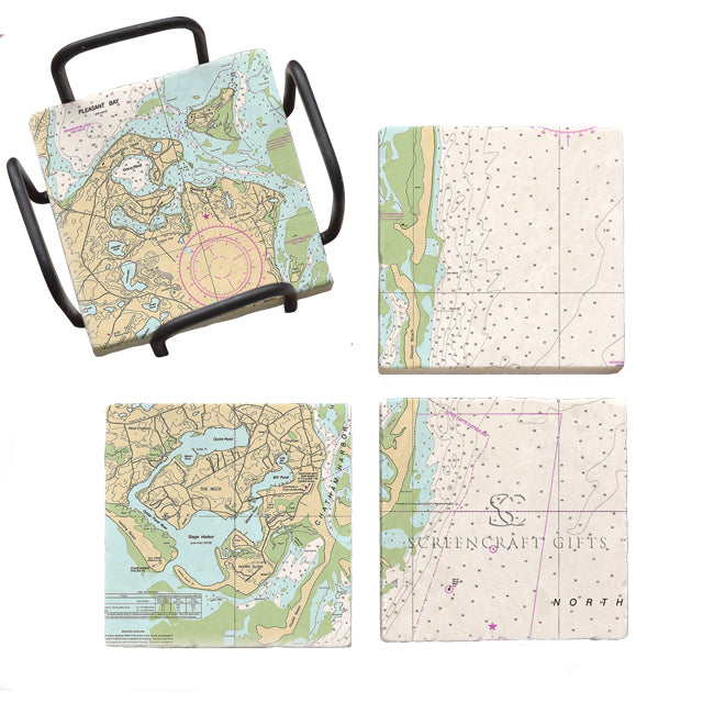 Chatham, MA- Marble Coaster Set