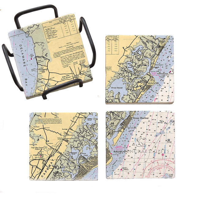 Stone Harbor, NJ - Marble Coaster Set