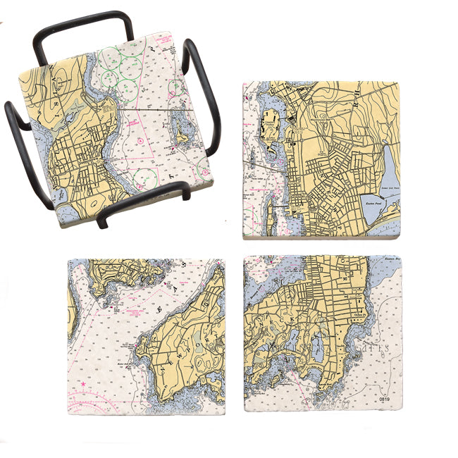 Newport, RI - Marble Coaster Set