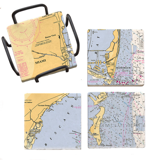 Miami, FL - Marble Coaster Set