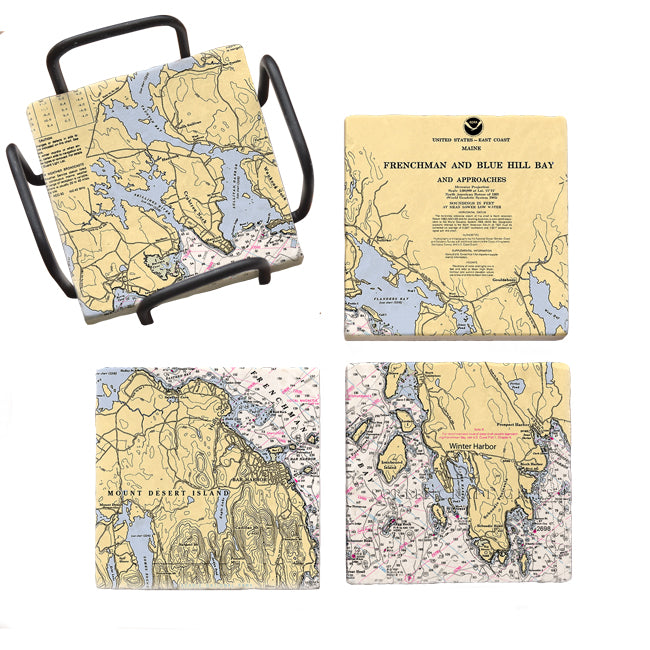 Frenchman Bay, ME- Marble Coaster Set