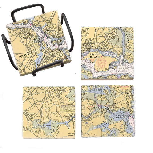 Portsmouth, NH - Marble Coaster Set