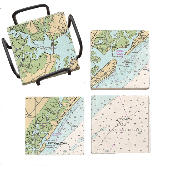 Ocean City, NJ - Marble Coaster Set