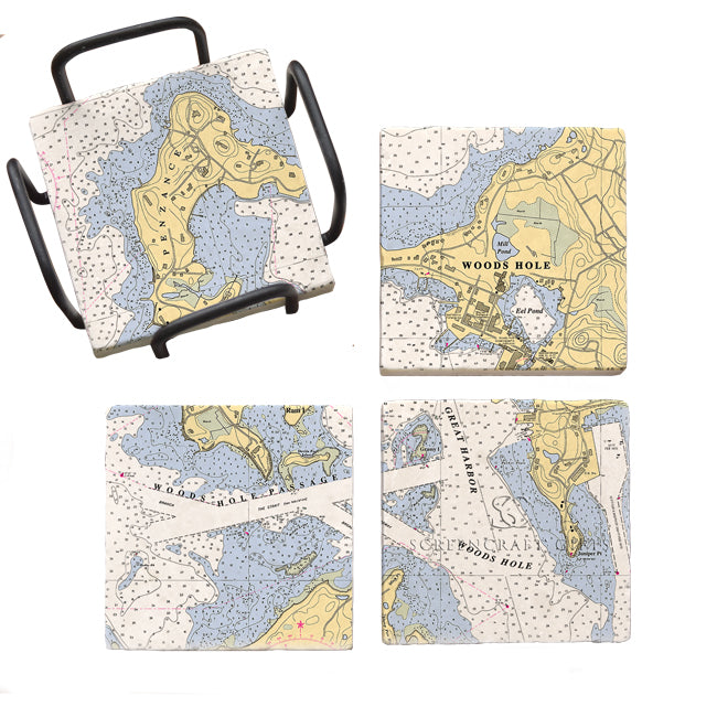 Woods Hole, MA- Marble Coaster Set