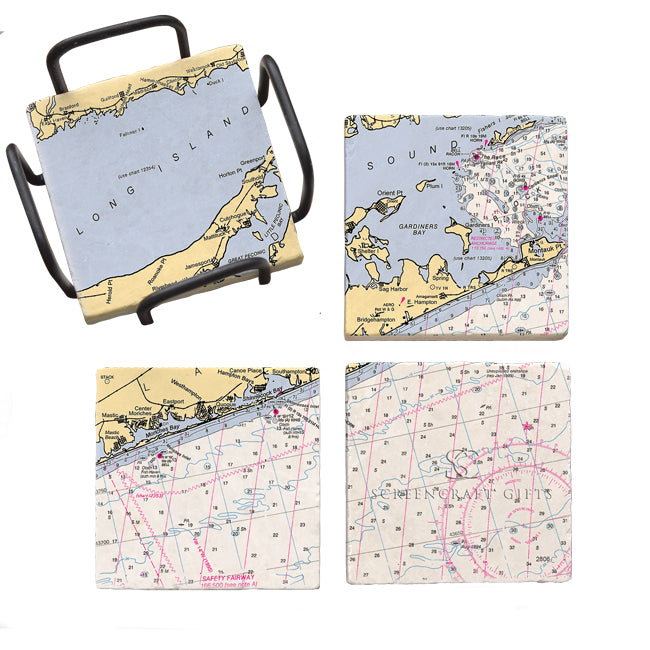 The Hamptons, NY- Marble Coaster Set