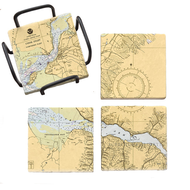 Anchorage, AK - Marble Coaster Set