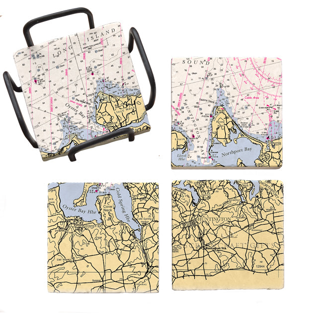 Huntington Bay, NY- Marble Coaster Set