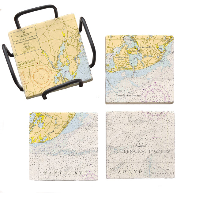 Osterville, MA - Marble Coaster Set