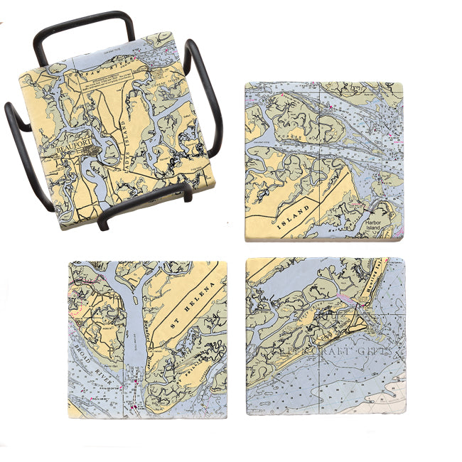 St. Helena, SC - Marble Coaster Set
