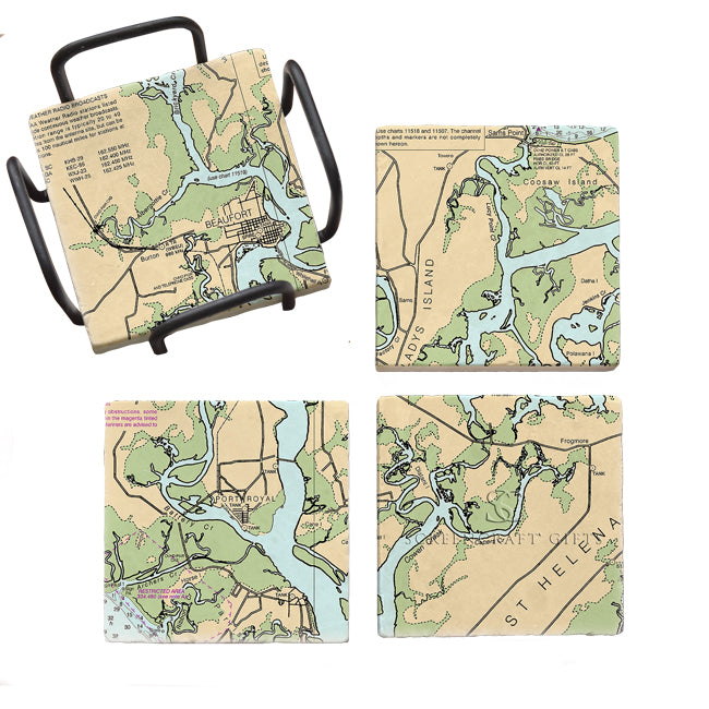 Beaufort, SC-  Marble Coaster Set
