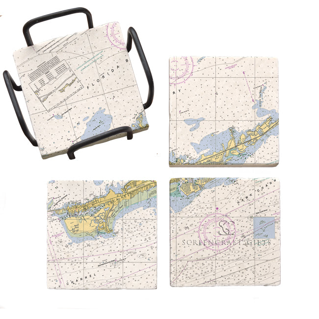 Marathon, FL - Marble Coaster Set