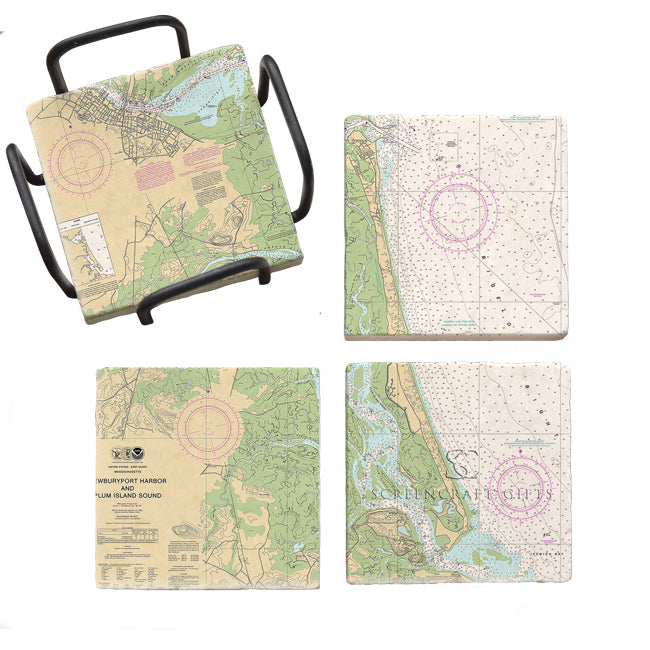 Plum Island, MA- Marble Coaster Set