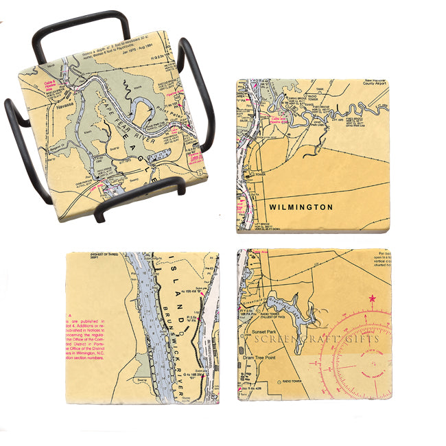 Eagle Island, NC - Marble Coaster Set
