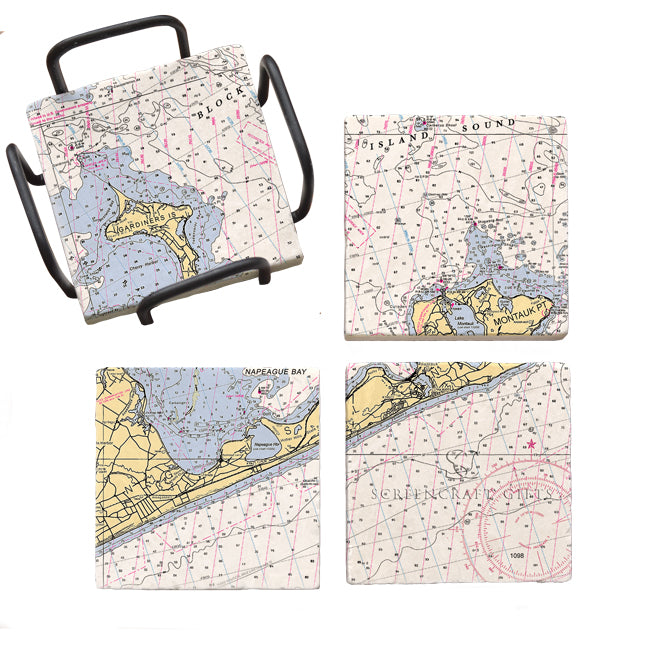Montauk, NY- Marble Coaster Set