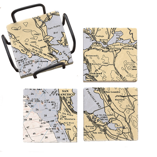 San Francisco, CA -  Marble Coaster Set