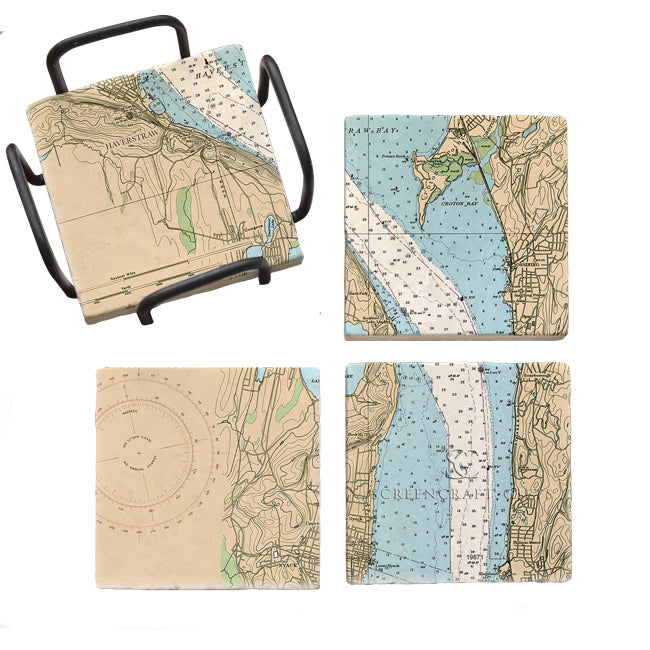 Haverstraw, NY - Marble Coaster Set