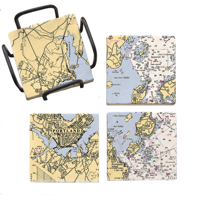 Portland, ME - Marble Coaster Set