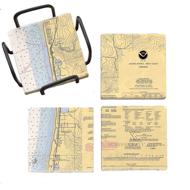 Rockaway, OR- Marble Coaster Set