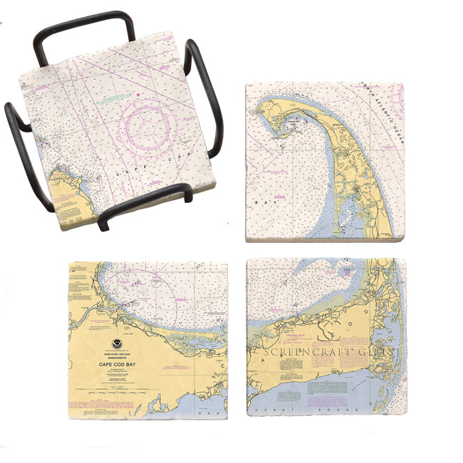 Cape Cod, MA - Marble Coaster Set