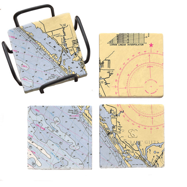 Manasota Key, FL  - Marble Coaster Set