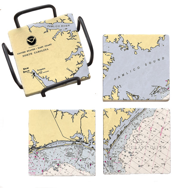 New Bern, NC - Marble Coaster Set