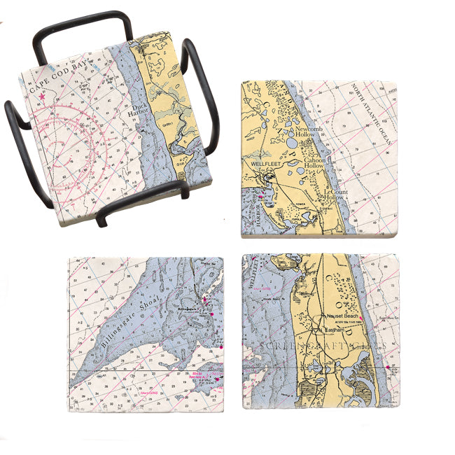 Wellfleet, MA- Marble Coaster Set