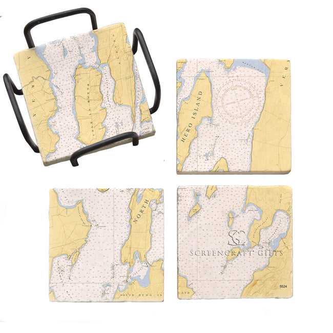 North Hero, VT - Marble Coaster Set