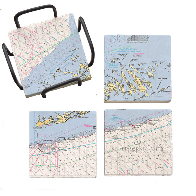 Lower Keys, FL-  Marble Coaster Set