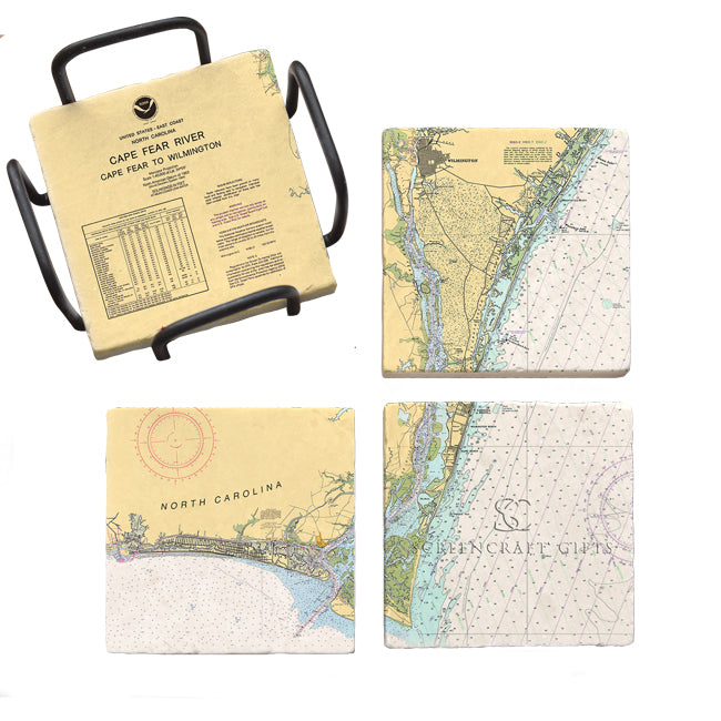 Cape Fear, NC - Marble Coaster Set