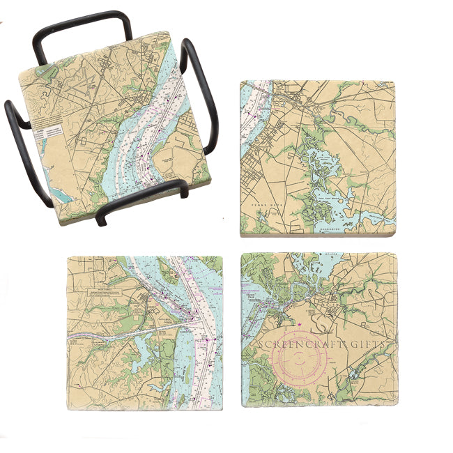 Pennsville, NJ- Marble Coaster Set