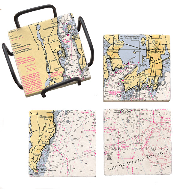 Narragansett Bay- Marble Coaster Set
