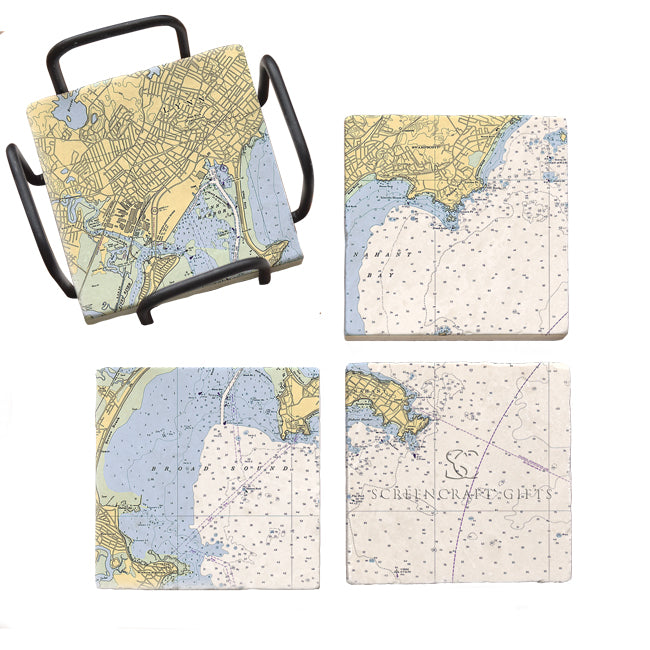 Nahant, MA- Marble Coaster Set