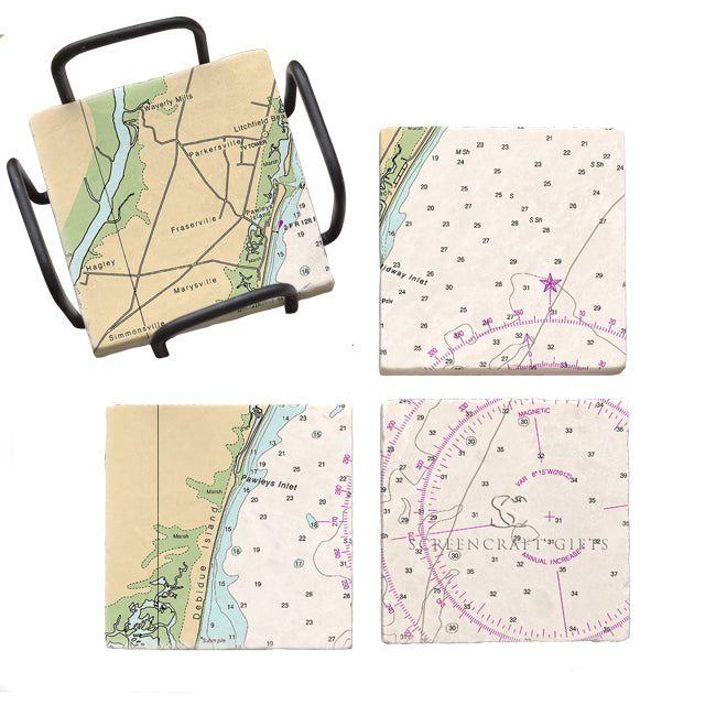 Pawleys Island, SC - Marble Coaster Set