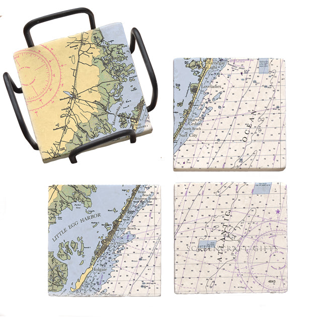 Long Beach Island, NJ- Marble Coaster Set