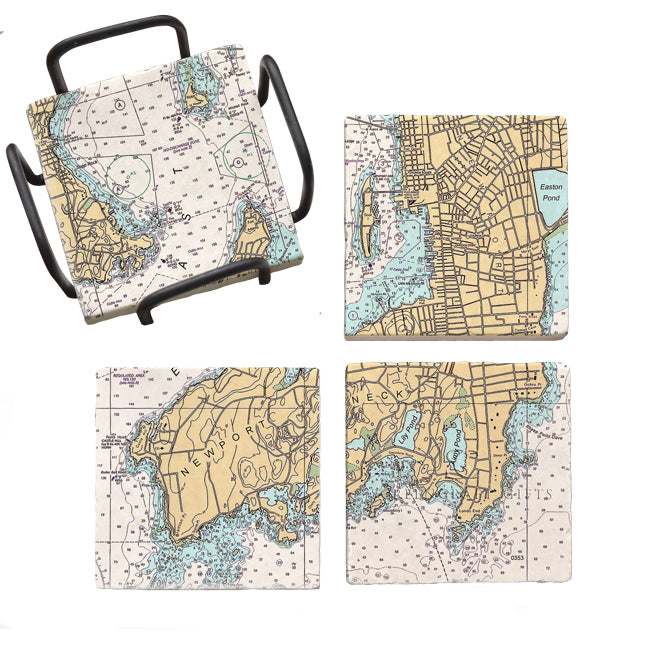 Newport Neck, RI - Marble Coaster Set
