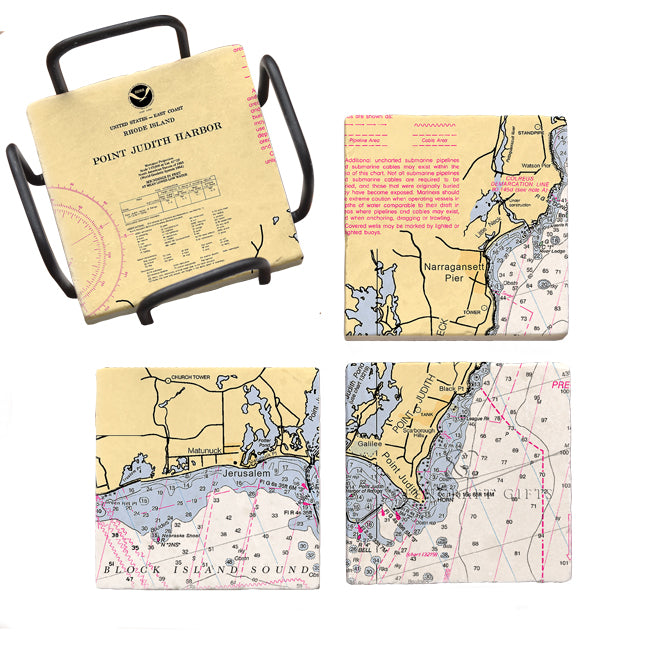 Point Judith, RI - Marble Coaster Set