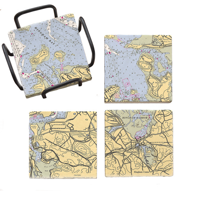 Hingham, MA - Marble Coaster Set