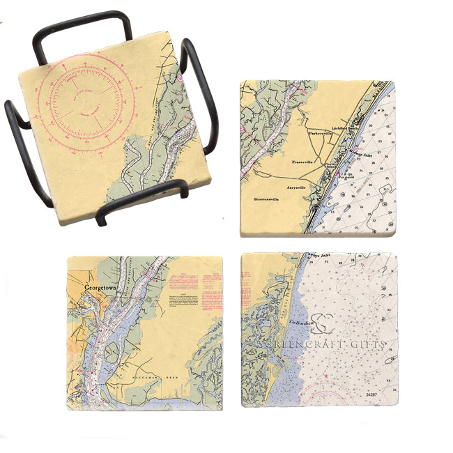 DeBordieu, SC - Marble Coaster Set