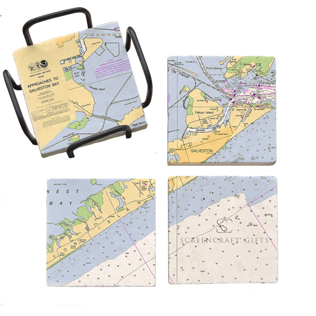 Galveston, TX - Marble Coaster Set
