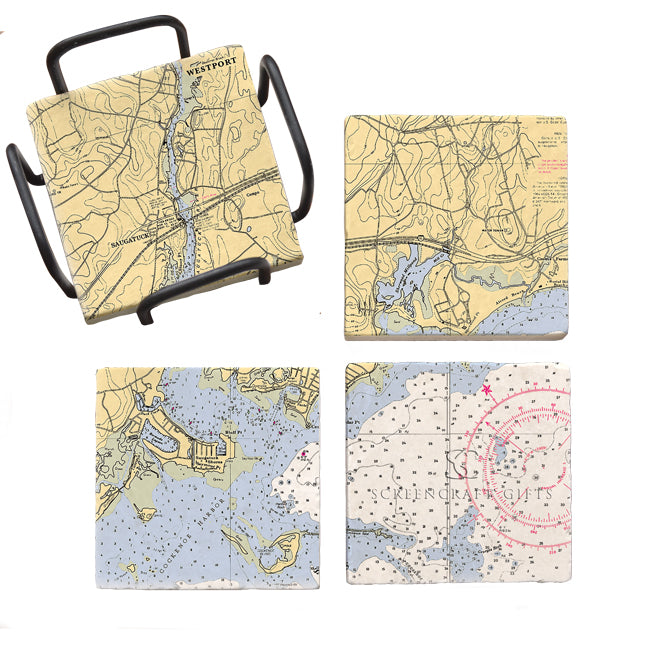 Westport, CT - Marble Coaster Set
