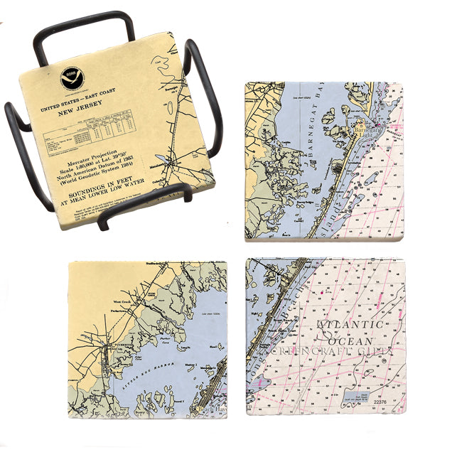 Long Beach Island, NJ- Marble Coaster Set