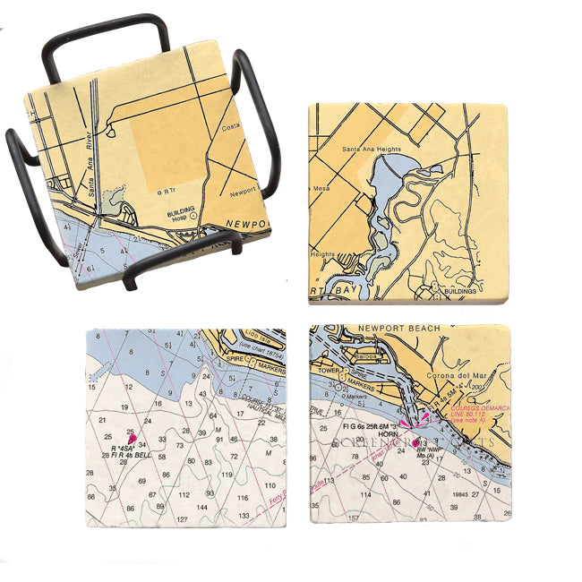 Newport Beach, CA- Marble Coaster Set